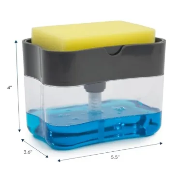 S&T INC. Dish Soap Dispenser for Kitchen Sink with Sponge