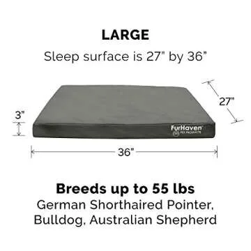 Furhaven Water-Resistant Orthopedic Dog Bed with Removable Cover for Medium/Large Dogs