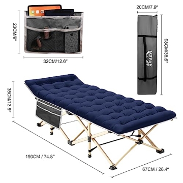 ARAER Camping cot (Gray+Bed)