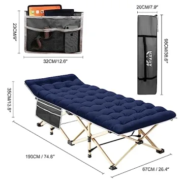 ARAER Camping cot (Gray+Bed)