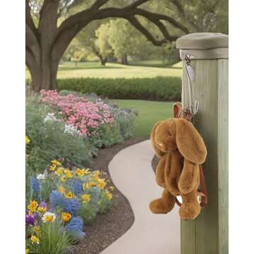 Kmiunty Cute Fuzz Plush Animal Rabbit Backpack Bags with Adjustable Straps for Girls (Brown)