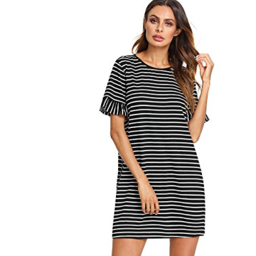 Floerns Women's Stylish Summer Tunic Ruffle Dress