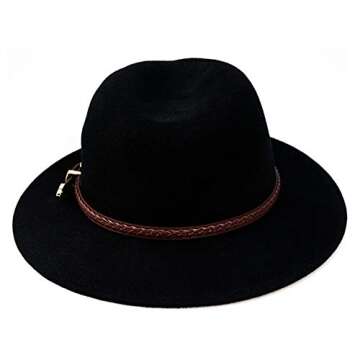 Stylish Wool Fedora Hat for Women - Adjustable & Comfortable