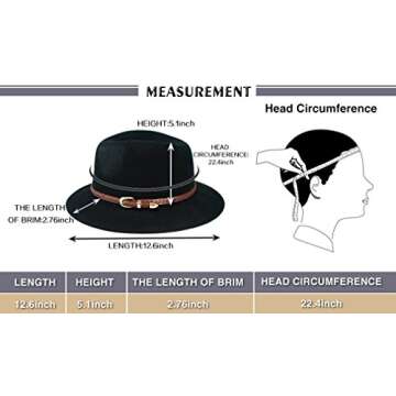 Stylish Wool Fedora Hat for Women - Adjustable & Comfortable