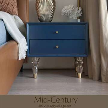 JEREVER Acrylic Furniture Legs 6.9inch Replacement Sofa Feet Cabinet Modern Clear Decor DIY Legs Tap...