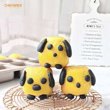 CHEFMADE Brownie Cake Pan, 12-Cavity Non-Stick Square Muffin Pan Blondie Bakeware for Oven Baking (Champagne Gold)