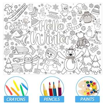 Giant Winter Coloring Poster for Kids – 45x31 inches