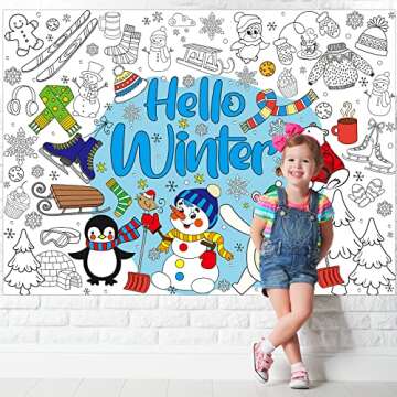 Giant Winter Coloring Poster for Kids – 45x31 inches