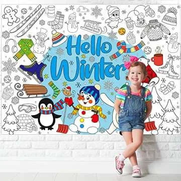 Giant Winter Coloring Poster for Kids – 45x31 inches