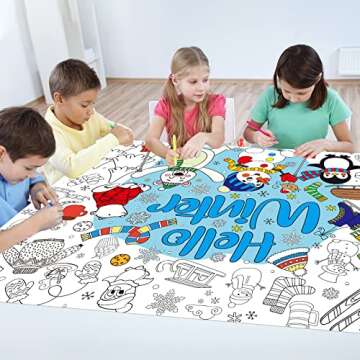 Giant Winter Coloring Poster for Kids – 45x31 inches