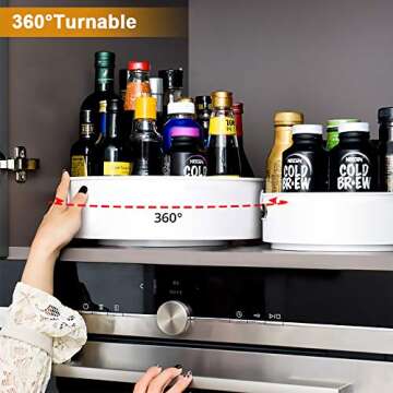 Semlos 360° Rotating Lazy Susan Organizers, 2 Packs 9" and 12" Turntable Spice Rack Organisers for ...