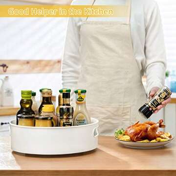 Semlos 360° Rotating Lazy Susan Organizers, 2 Packs 9" and 12" Turntable Spice Rack Organisers for Kitchen Organization and Storage, Non-Slip Under Sink Organizer for Bathroom Pantry Cupboard