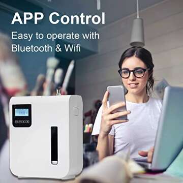 Zinyeme Bluetooth & WiFi Scent Air Machine, Smart Atomizing Essential Oil Diffuser w/Cold-Air Diffus...