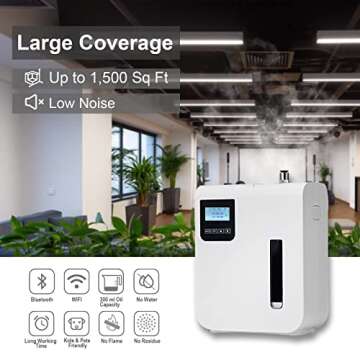 Zinyeme Bluetooth & WiFi Scent Air Machine, Smart Atomizing Essential Oil Diffuser w/Cold-Air Diffusion Technology, Aromatherapy for Home, Office, Large Room, 300 ml, Up to 1500 Sq.Ft