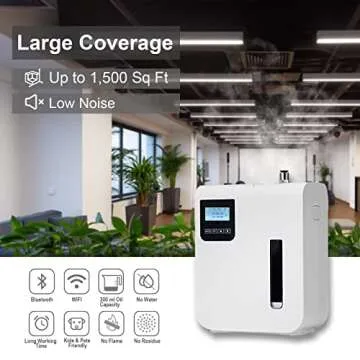 Zinyeme Bluetooth & WiFi Scent Air Machine, Smart Atomizing Essential Oil Diffuser w/Cold-Air Diffusion Technology, Aromatherapy for Home, Office, Large Room, 300 ml, Up to 1500 Sq.Ft