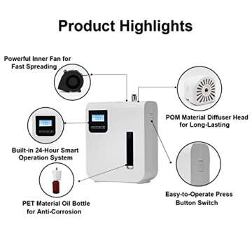 Zinyeme Bluetooth & WiFi Scent Air Machine, Smart Atomizing Essential Oil Diffuser w/Cold-Air Diffusion Technology, Aromatherapy for Home, Office, Large Room, 300 ml, Up to 1500 Sq.Ft