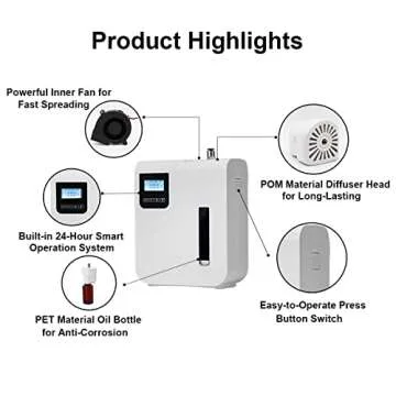 Zinyeme Bluetooth & WiFi Scent Air Machine, Smart Atomizing Essential Oil Diffuser w/Cold-Air Diffusion Technology, Aromatherapy for Home, Office, Large Room, 300 ml, Up to 1500 Sq.Ft