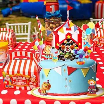 Circus Cake Toppers Carnival Cupcake Toppers Circus Birthday Cake Decorations Carnival Birthday Party Supplies Circus Baby Shower Decoration