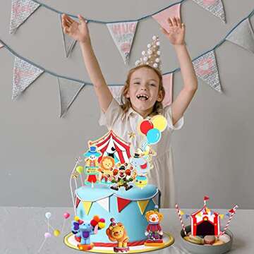 Circus Cake Toppers Carnival Cupcake Toppers Circus Birthday Cake Decorations Carnival Birthday Party Supplies Circus Baby Shower Decoration