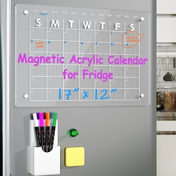 Magnetic Acrylic Calendar for Fridge - Dry Erase Board