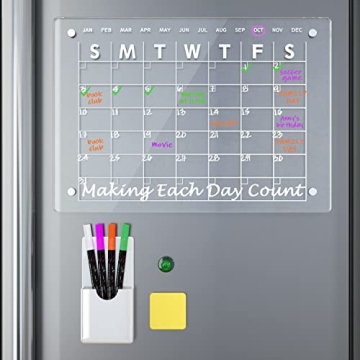Magnetic Acrylic Calendar for Fridge - Dry Erase Board