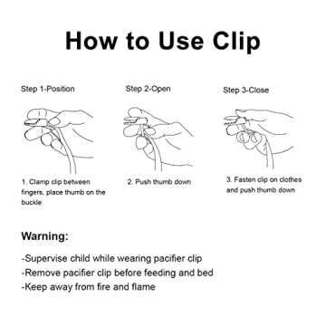 Babygoal Neutral Pacifier Clips for Boys and Girls - 6 Pack