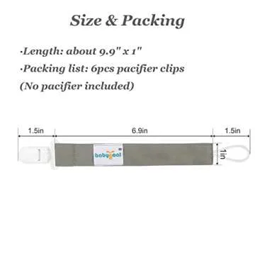 Babygoal Neutral Pacifier Clips for Boys and Girls - 6 Pack