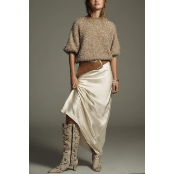 SCOFEEL Women Short Sleeve Sequin Sweater Crewneck Hollow Out Party Pullover Top Sexy Fashion Club Glitter Shimmer Blouse Khaki