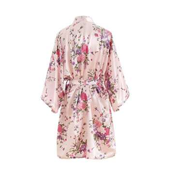 V Vaborous Floral Satin Robes for Bridesmaids & Everyday Wear