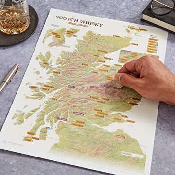 Maps International Whisky Distilleries Collect and Scratch Print - 11.69 x 16.53 inches