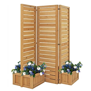 Yardistry YM11703 Fusion Planter Cedar Privacy Screen for Outdoor Aesthetics