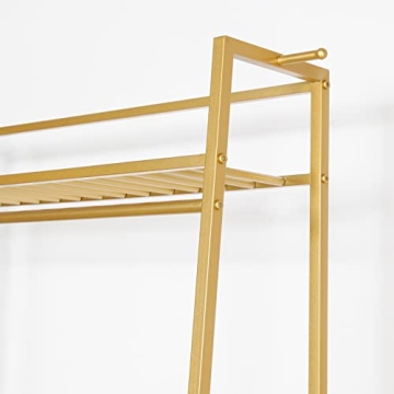 RZGY Portable Extra Clothes Rack with Wheels and Shelves