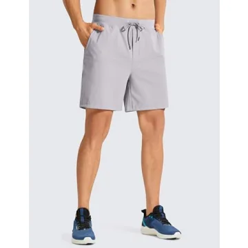 CRZ YOGA Men's Four-Way Stretch Workout Shorts - Comfort & Style