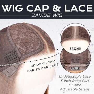ZAVIDE Burgundy Synthetic Lace Front Wigs Body Wave Pre Plucked Glueless Wig HD Lace 13x5x1 Middle Part Wigs For Woman