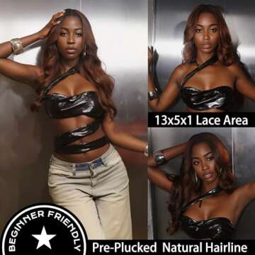 ZAVIDE Burgundy Synthetic Lace Front Wigs Body Wave Pre Plucked Glueless Wig HD Lace 13x5x1 Middle Part Wigs For Woman