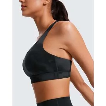 CRZ YOGA Women's Strappy Sports Bras Fitness Workout Padded Yoga Criss Cross Back Cami Black Tie Dye Flowers Large