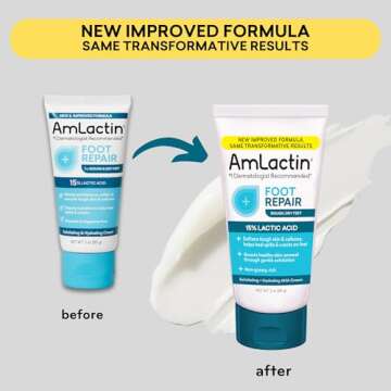 AmLactin Foot Repair Cream - 3 oz Cream for Dry Cracked Heels with 15% Lactic Acid - Exfoliator and ...