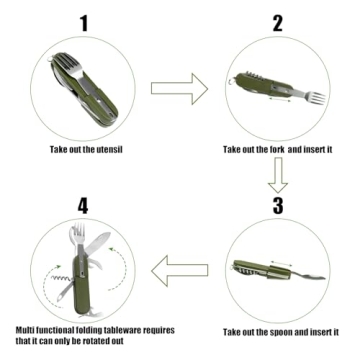 EZYoutdoor 7-in-1 Camping Utensils Set for Travelers