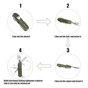 EZYoutdoor 7-in-1 Camping Utensils Set for Travelers