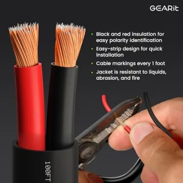 GEARit 12 Gauge Speaker Wire 100ft - Outdoor & In-wall Use