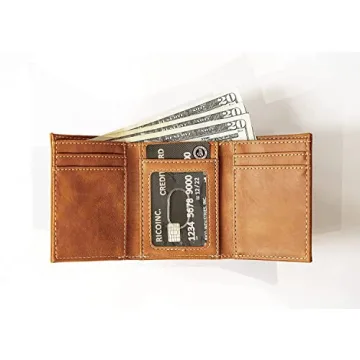 Rico Industries Laser Engraved Trifold Wallet, Dallas Cowboys, Brown