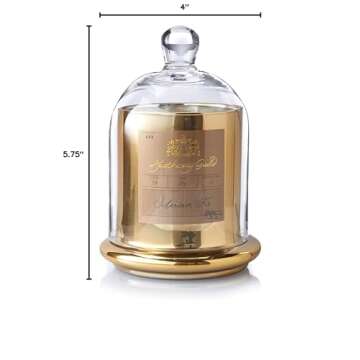 Zodax Apothecary Guild Scented Candle Jar w/ Glass Dome Medium Gold Siberian Fir