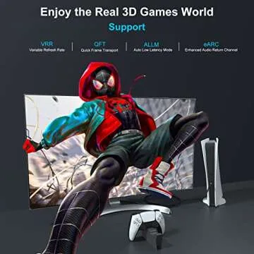 huaham 8K Fiber Optic HDMI Cable 16.4ft, 48Gbps Ultra High Speed HDMI 2.1 Cable 8K@60Hz 4K@120Hz, Support eARC RTX 3090 HDCP 2.2&2.3 Dolby Compatible with PS5, Xbox Series X/Roku/Fire/LG CX TV/Blu-ray