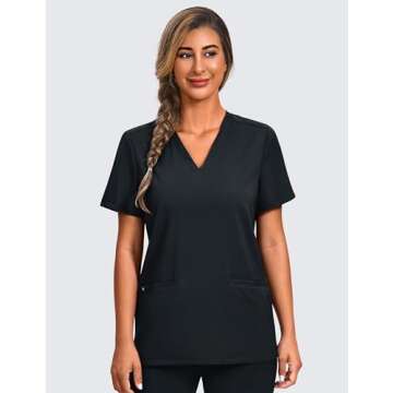 Durable POPVIOLET Women’s Scrub Top with Pockets