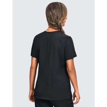 Durable POPVIOLET Women’s Scrub Top with Pockets