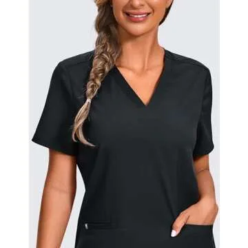 Durable POPVIOLET Women’s Scrub Top with Pockets