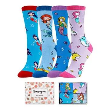 HAPPYPOP Women Girls Mermaid Socks, Cute Narwhal Unicorn Socks Gift for Sea Animal Lover