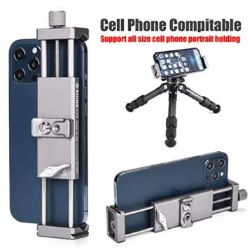 SHINEWEE Metal iPad Holder for Tripod Mount, 1/4" Screw, Acra/RRS Rail Plate Mounts, Fits iPad 1 2 3 4 5 Mini Air Pro,Universal Tablet iPad Clamp Holder Tripod Adapter