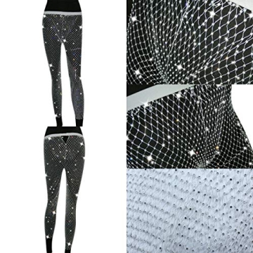 Women Sexy Crystal Rhinestone Mesh Pants for Parties