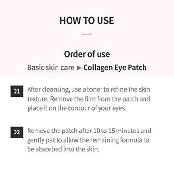 ETUDE Collagen Eye Patch, 0.14 oz. 10 pack | Revitalizing Under-Eye Treatment Mask Patch with Intensive Hydration and Tightening Effect